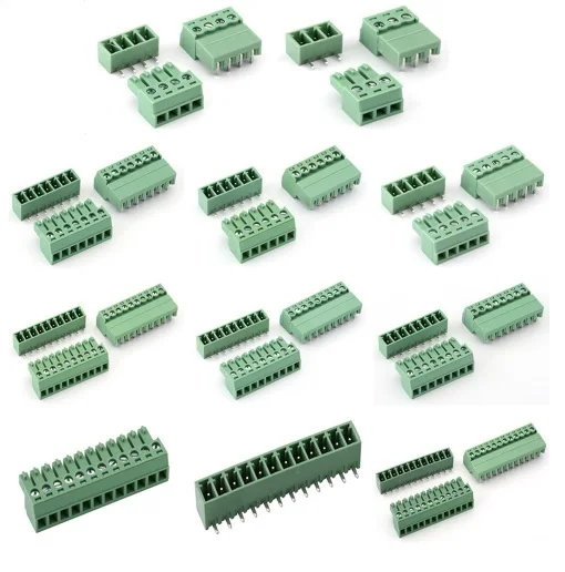 

50 Sets 3.81 mm Male & Female Terminal Block 2 3 4 5 6 7 8 9 10 11 12 Pin PCB Screw Right Angle Plug Socket 300V 8A KF2EDGK-3.81