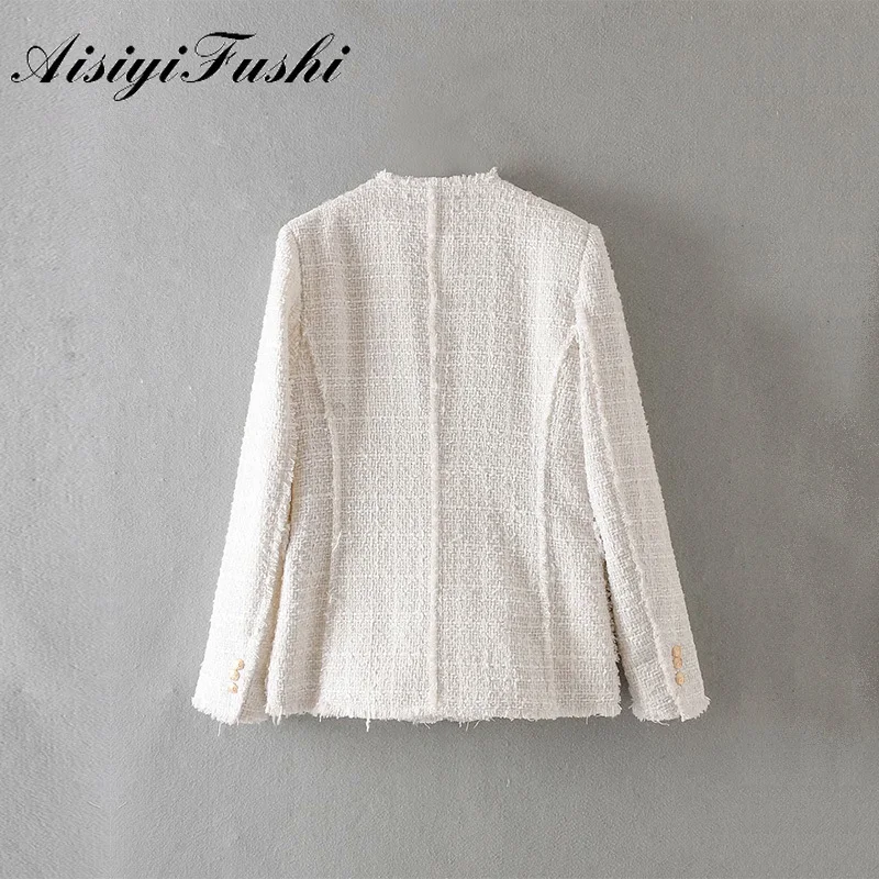 AISIYIFUSHI White Spring Jacket Women Blazers and Jackets 2020 Summer Casual Long Sleeve Loose Blazer Formal | Женская одежда
