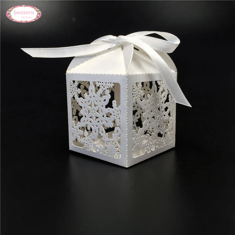50 шт. коробка для конфет упаковка шоколада веселая фотография снежинка Свадебная