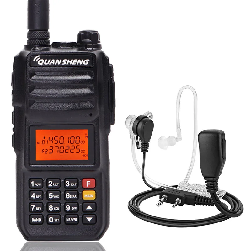 add acoustic headset Quansheng TG-UV2 PLUS высокая мощность 10 Вт 5 полос 136-174 МГц/Полиция 350-390MH/400-470 МГц 4000 мАч 10 км дальность 200CH рация - Цвет: add acoustic headset