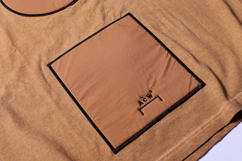 

2019ss top new A-COLD-WALL ACW Patch Embroidery Men Cotton kanye west Streetwear Men Short Sleeve Thick Oversized T shirts tees