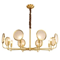 nordic real brass frosted glass pendant light modern simple living room restaurant 68 heads e14 led bulbs luxury droplight