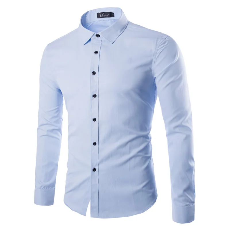 

8 Color Mens Dress Slim Fit Shirts Long Sleeve Solid Casual Social Shirt Male Brand Clothing Red Tuxedo Shirt Men Plus 5XL Tide