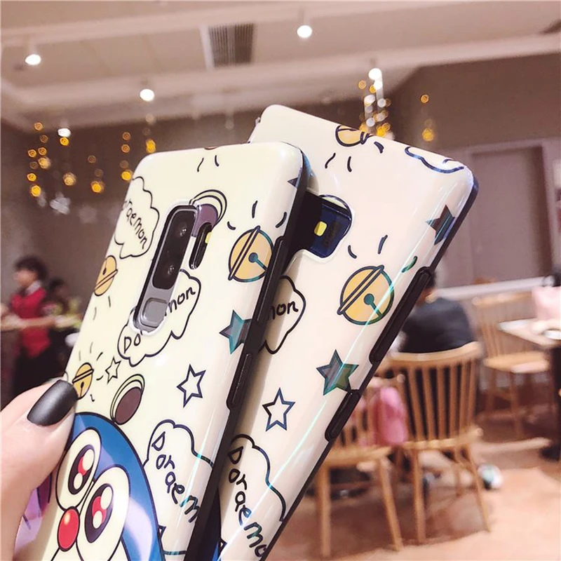 Симпатичные мягкие чехлы YHBBCASES Doraemon для Samsung Galaxy S10 Plus S8 S9 Note 10 8 9 блестящий чехол