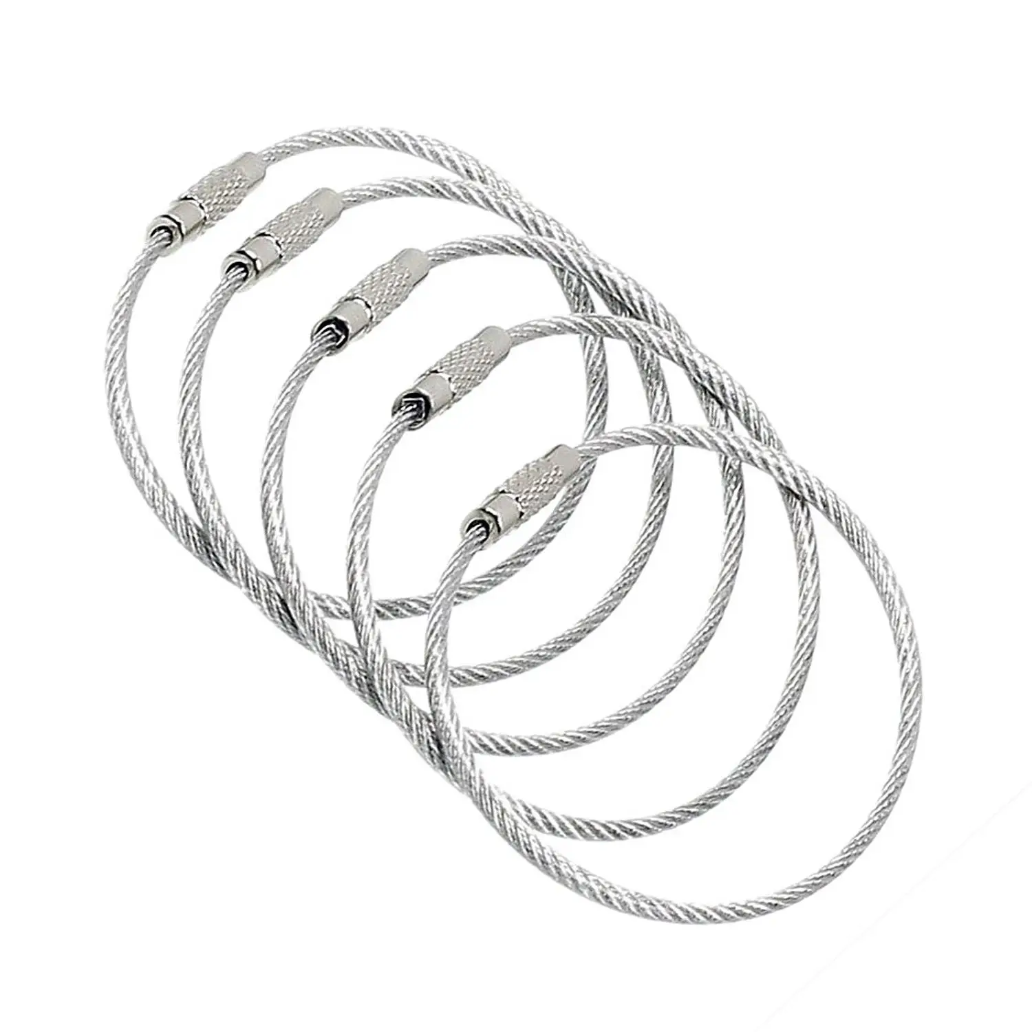 

Top quality 20-Pack-Silver Ultra Tough Stainless Steel String Wire Luggage Tags Loop Key Rings