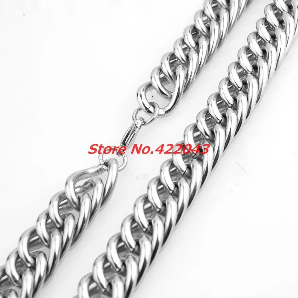 Цепочка кубинская из нержавеющей стали для отца ожерелье с высокополированным