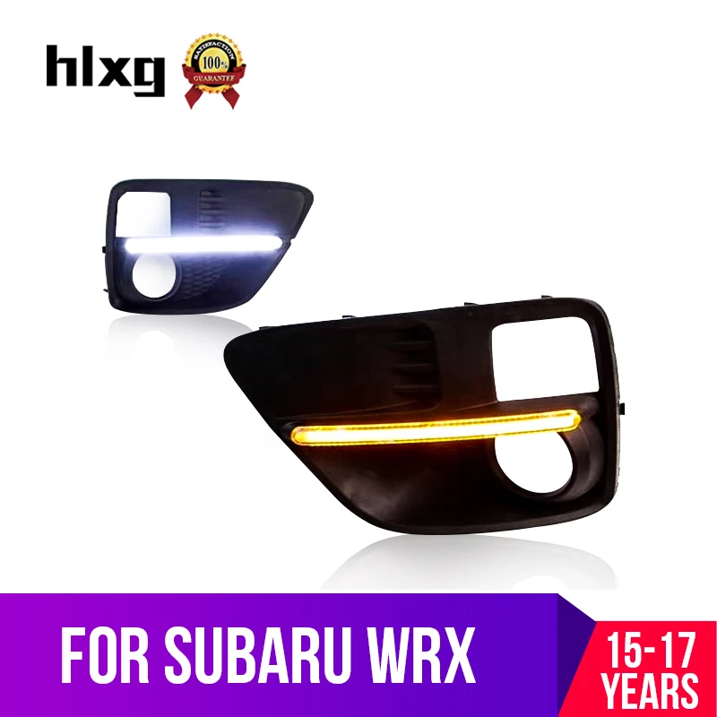 Hlxg DRL 12V Светодиодный светильник дневного света для Subaru WRX 2015 2016 2017 желтый