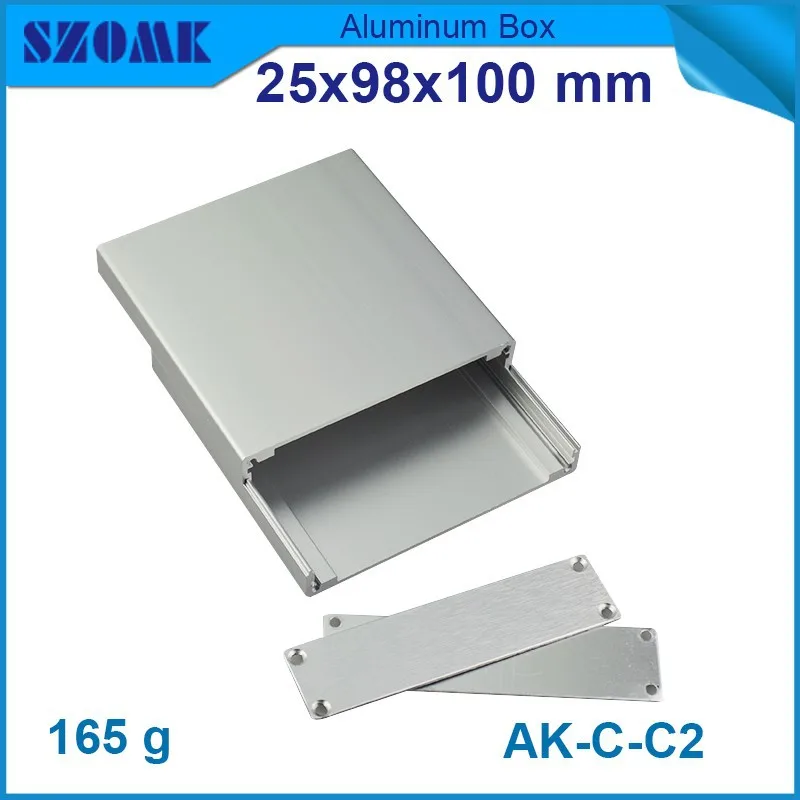 

4pcs/lot aluminium enclosure box aluminum box for electronic project in silver color CPB holder case 25(H)x98(W)x100(L)mm