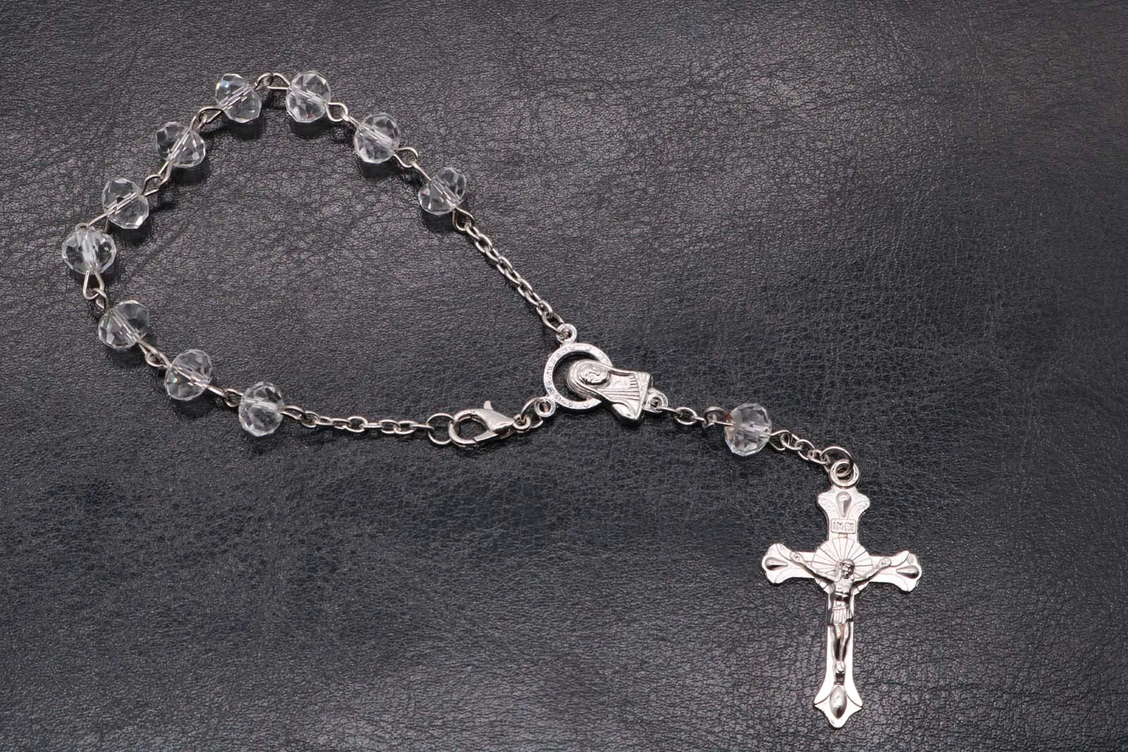 8 мм браслет из хрустальных бусин. Металлическая застежка лобстер цепочка Мария