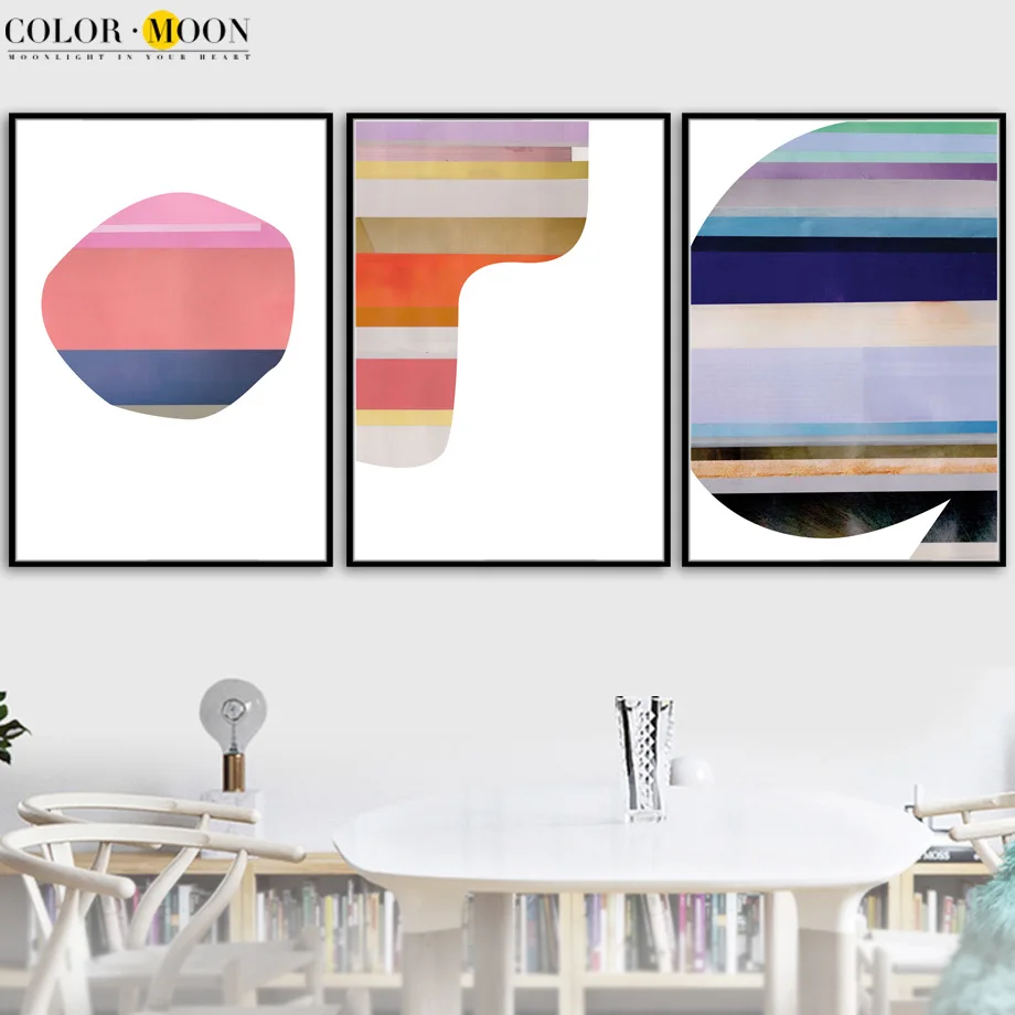 COLORMOON геометрические плакаты и принты настенный художественный принт холст