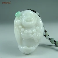 cynsfja real rare certified natural grade a burmese jadeite amulets buddha jade pendant hand carved art high quality best gifts
