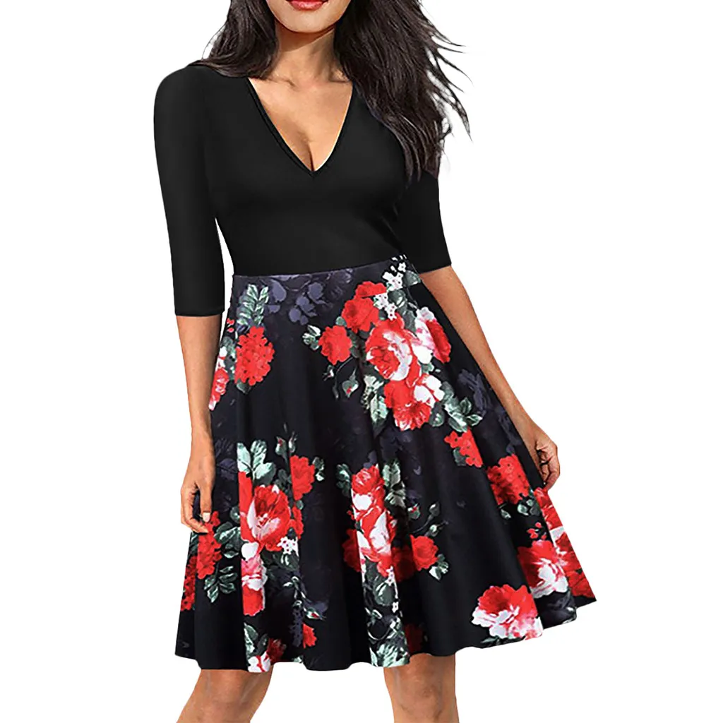 Женское платье рубашка с длинным рукавом Повседневное длиной до колена принтом