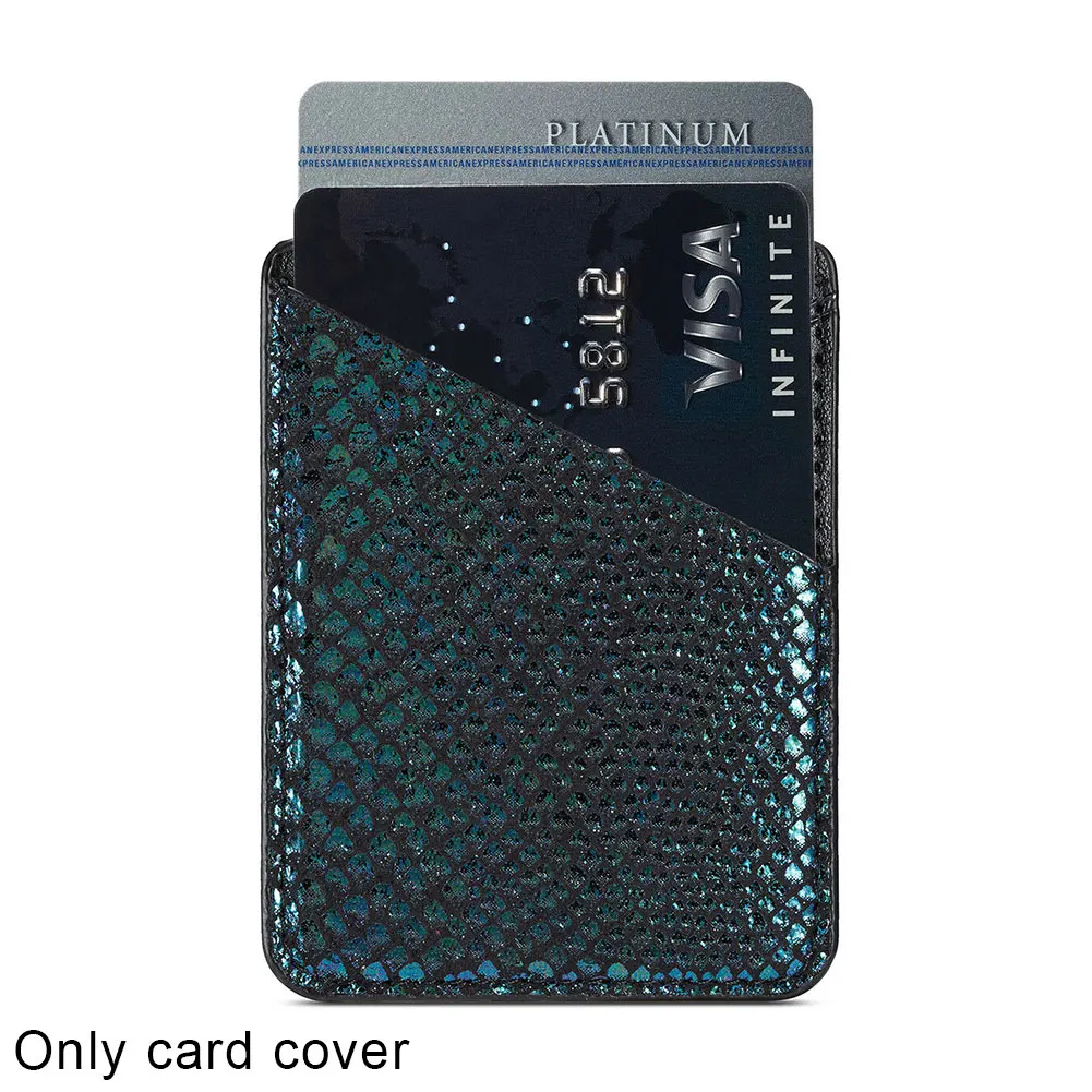 Модный чехол для кредитки с держателем для карт, чехол для кредитки на клейком бумажнике из искусственной кожи, чехол для сотового телефона, портативная наклейка, универсальная