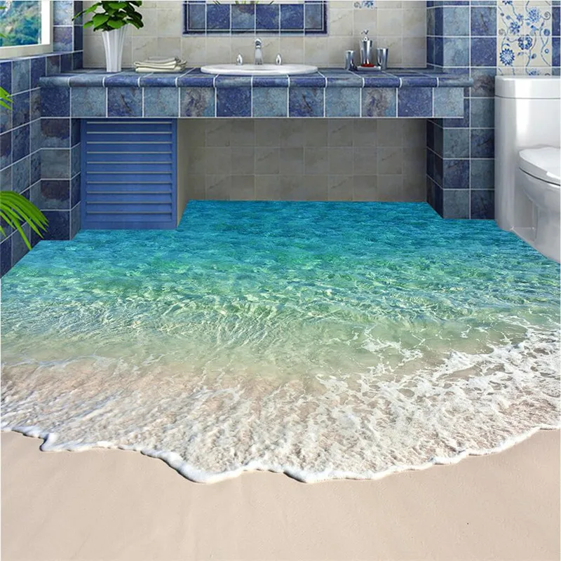 Wellyu Пользовательские Современный пол синий морской воды пейзаж