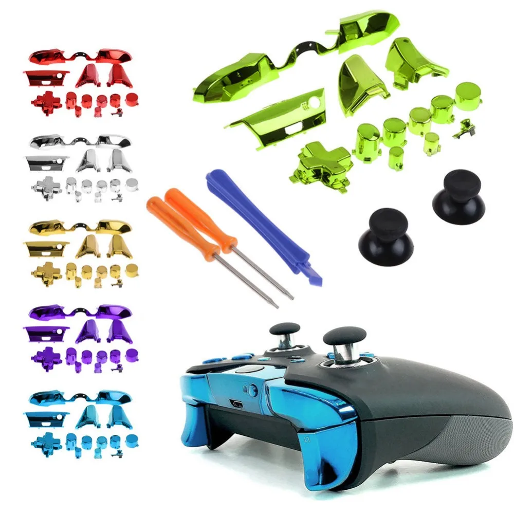 Хром Полный набор кнопок Dpad RT LT кнопки LB и RB ABXY Руководство вкл/выкл для Xbox One Elite