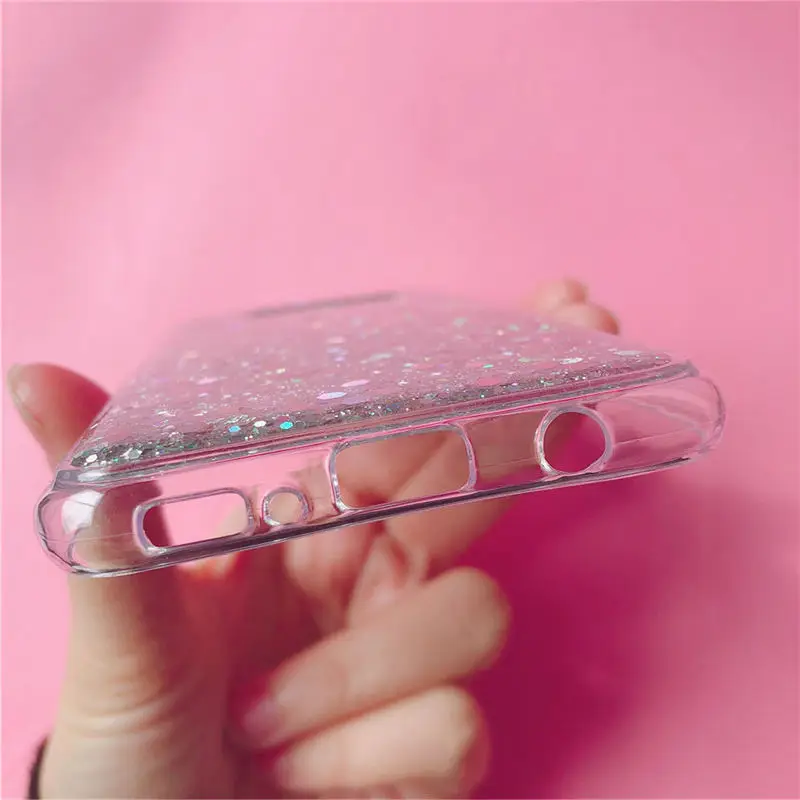 Силиконовые Bling Блестящий со стразами и пайетками чехол для телефона samsung A320 A520 A6