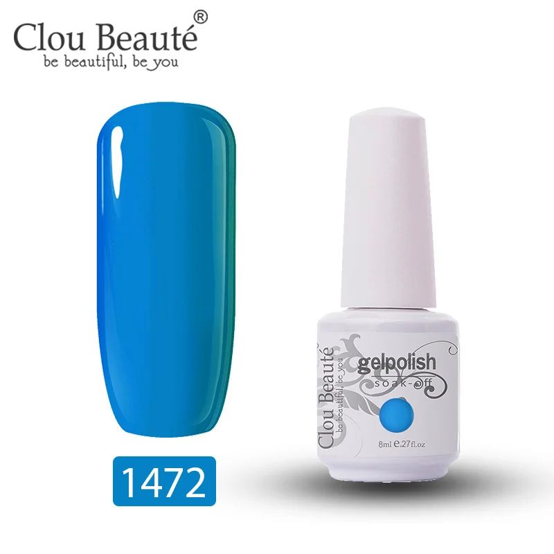 Clou Beaute Гель-лак Soak Off Hybrid UV Полупостоянный Гель-лак Esmalte Гель-лак 8 мл Подарочный набор Гель-лак для нейл-арта праймер - Цвет: 1472