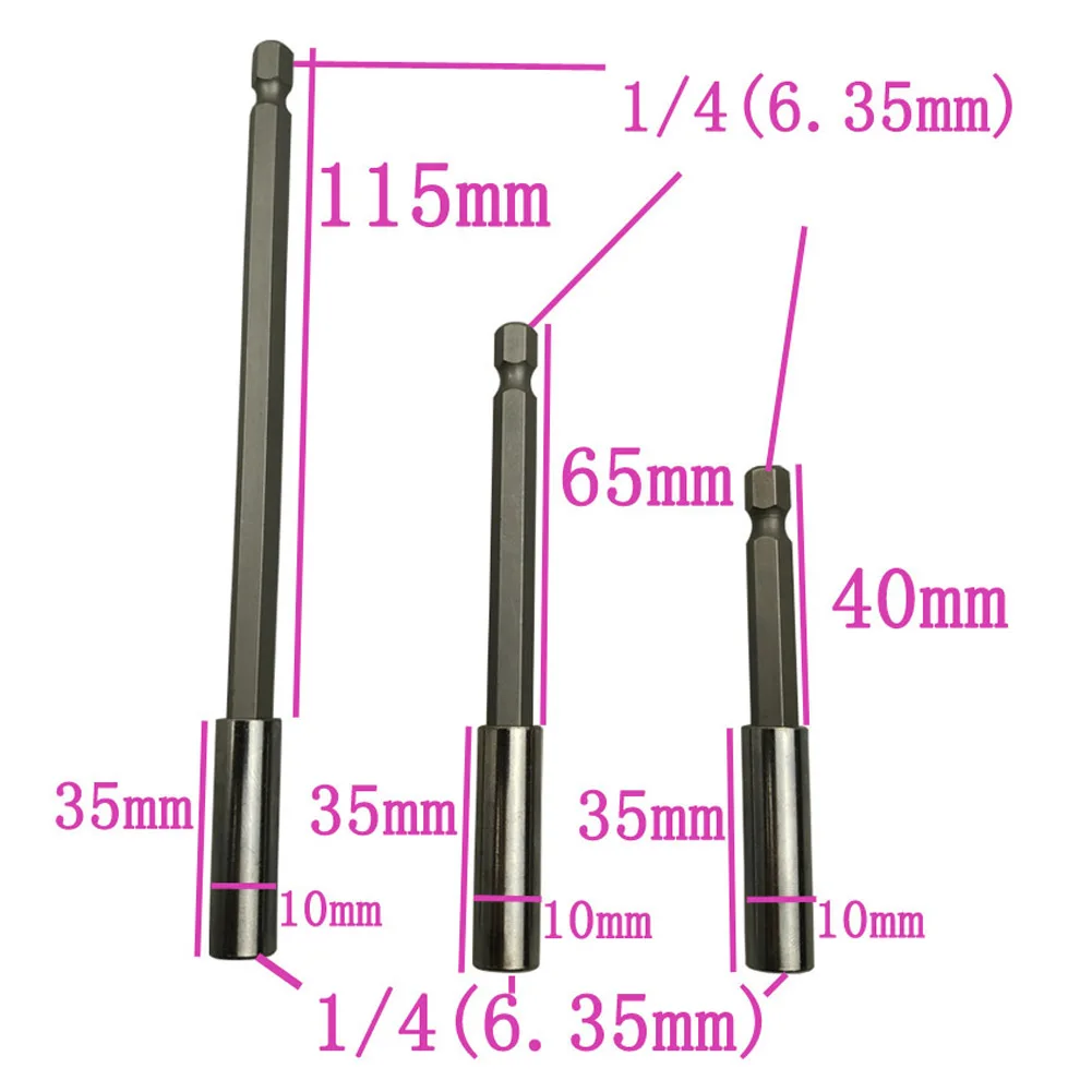 Набор Магнитных отверток с шестигранным хвостовиком 3 шт. 75 мм 100 150 быстросменный