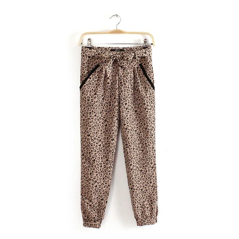 2013 European and American style Tencel fabric leopard pants casual | Женская одежда