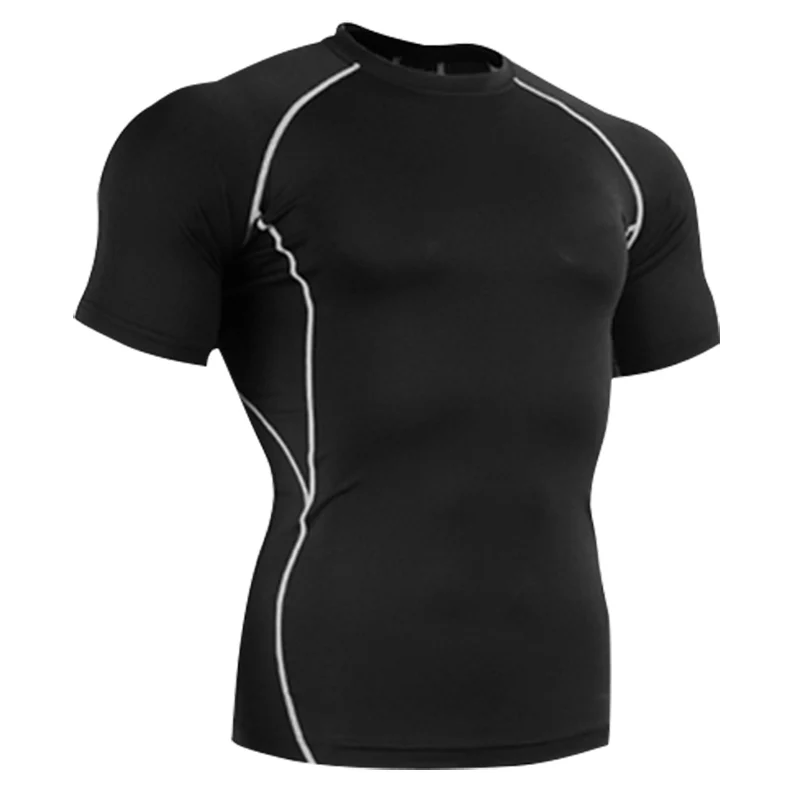 Лидер продаж 2017 года фитнес-Большой мужская одежда с коротким рукавом Майки для