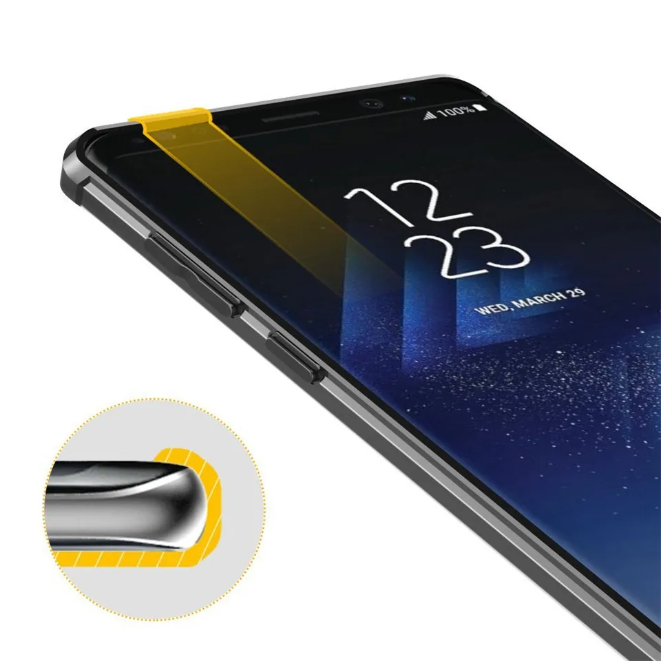 Easyacc For Samsung Galaxy S8 ultra thin clear back transparent soft Frame &amp Acrylic Hard Back Protect cover plus |