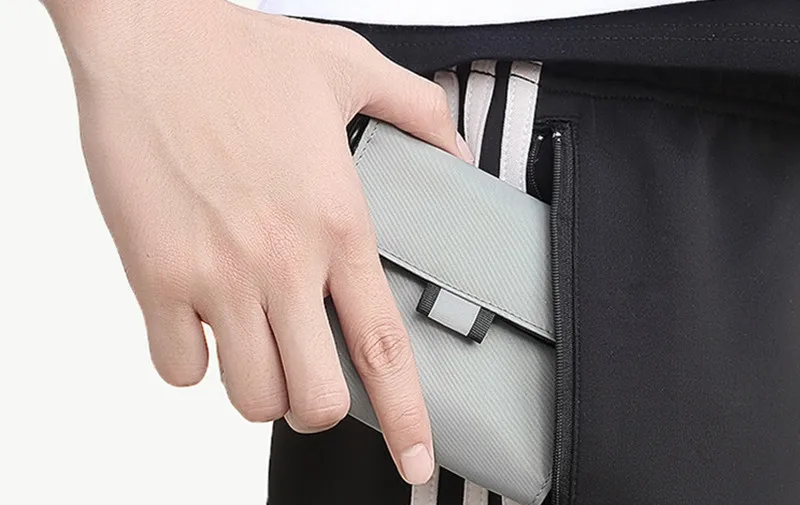 Мужской кошелек с защитой RFID водонепроницаемый нейлоновый отделением для монет