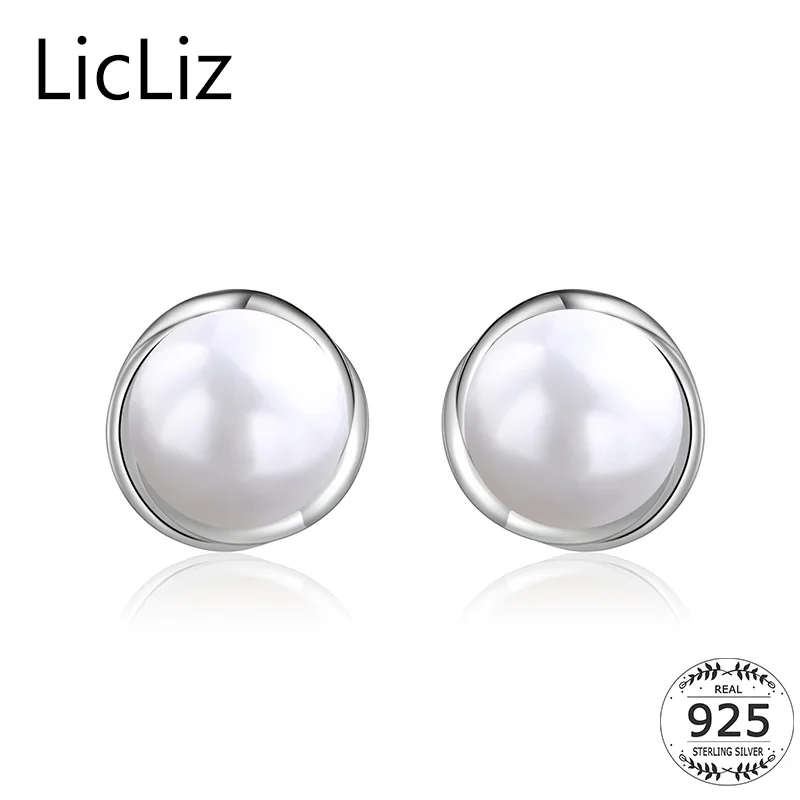 

LicLiz Natural Freshwater Pearl Stud Earrings Women 925 Sterling Silver Post Earring Studs Ear Piercing Charm Earring LE0372