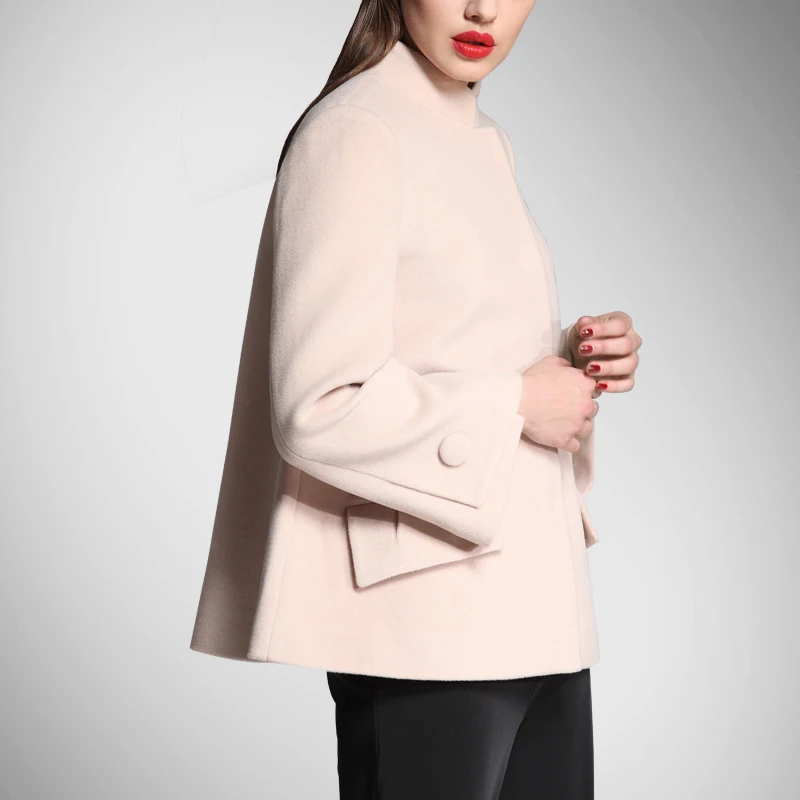 Прямые продажи однотонное ТРАПЕЦИЕВИДНОЕ пальто с карманами и воротником