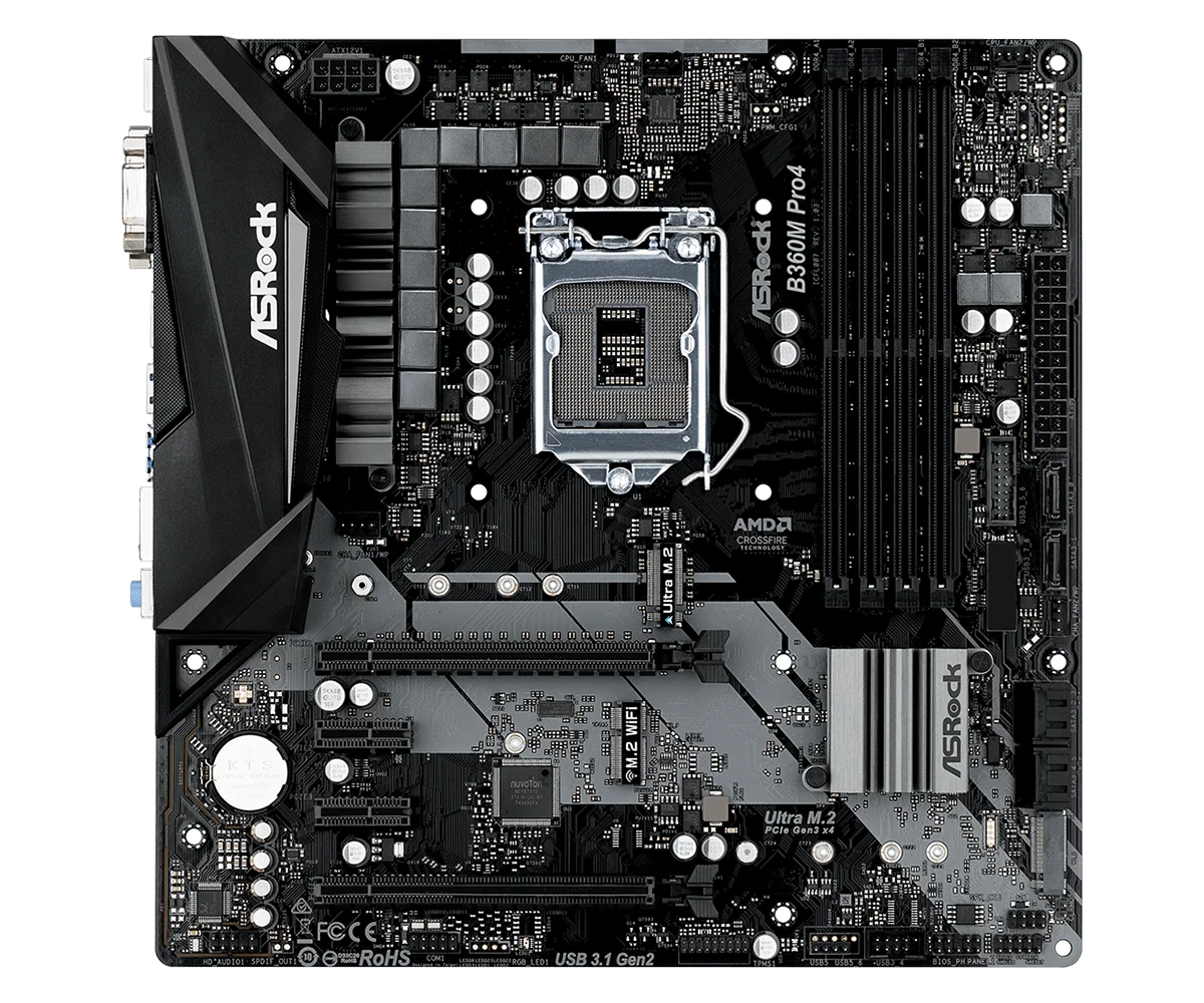 Полностью новая материнская плата ASROCK B360M Pro4 socket 1151 DDR4 Micro-ATX