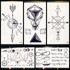 Геометрическая Временная тату-гид, Черная стрела, графика для мальчиков, девочек, мужчин, женщин, мужские наклейки, татуировки для рук, ног, шеи, математические татуировки
