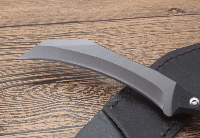 Серповидный нож D2 60 HRC karambit охотничий для кемпинга выживания с фиксированным