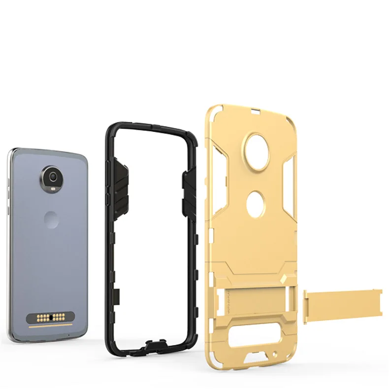Противоударный Твердый Чехол-подставка для Motorola Moto G6 Plus + комбинированный