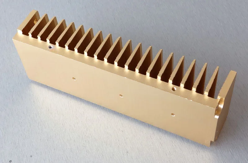 

All Aluminum Radiator With Gold Color 200mmx40mmx68mm for Amplifier HIFI Aluminum Heatsink