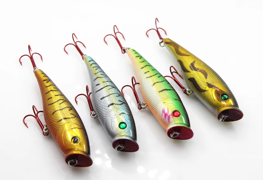 9.5cm 14g Popper Fishing Lure Hard Bait with Treble Hooks | Спорт и развлечения