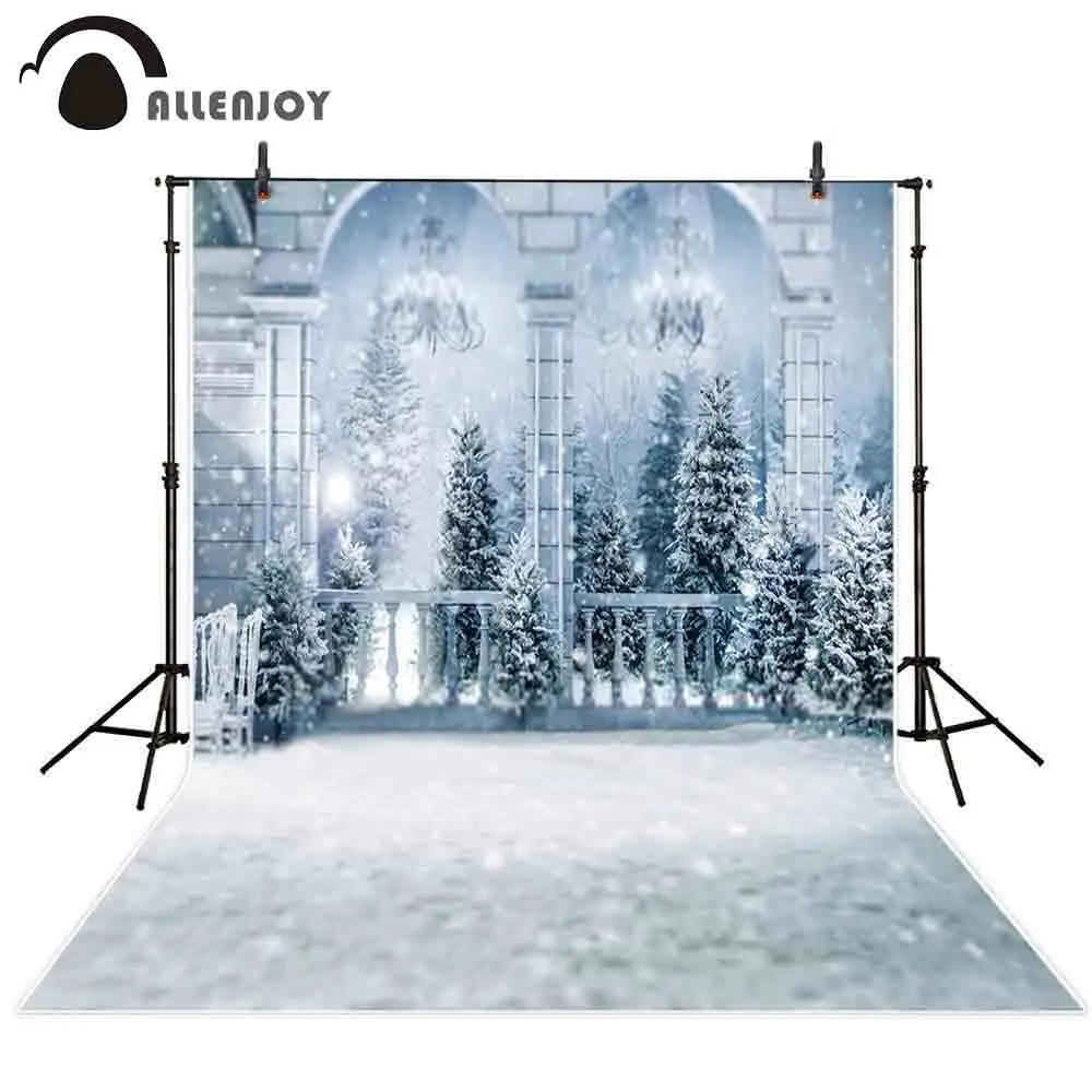 

Allenjoy фон для фотосъемки зимняя Рождественская елка дворец люстра снег фон фотостудия Фотофон реквизит