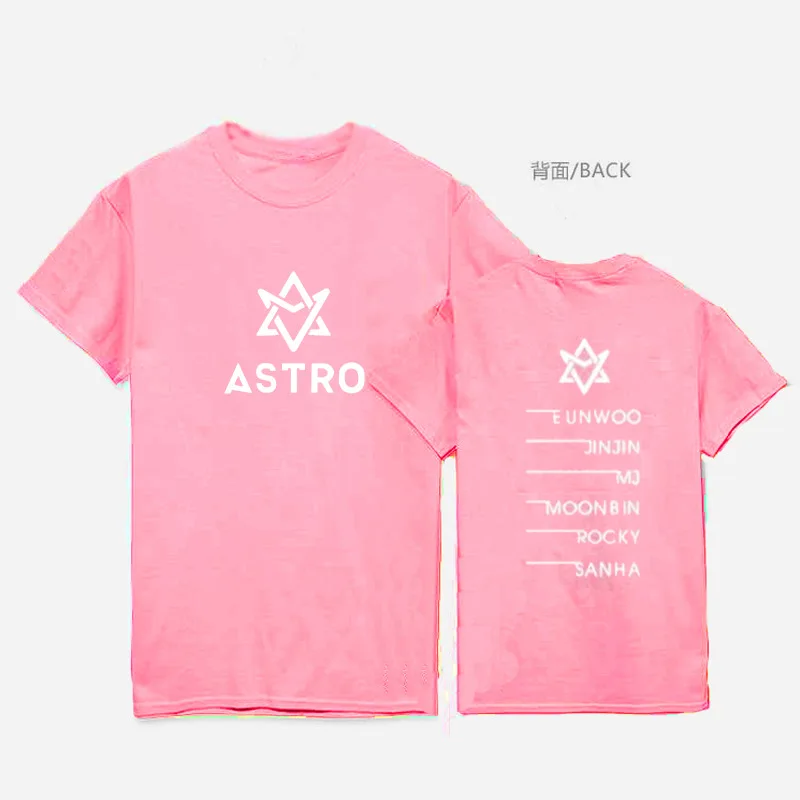 K pop ASTRO Chee eun woo MJ wen bin JINJIN Yin производит те же мужские и женские футболки с короткими