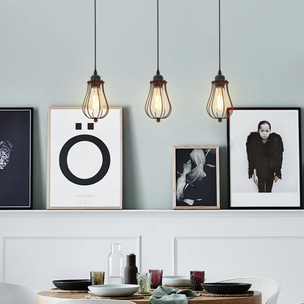 Клетка Led скандинавский подвесной светильник винтажный промышленный