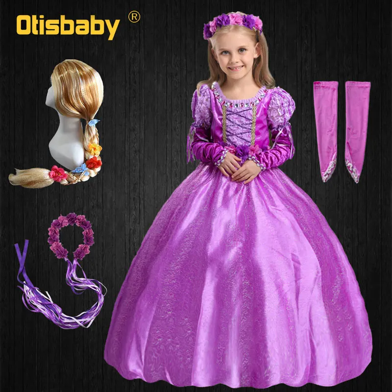 Рождественское платье принцессы Рапунцель для девочек детские вечерние платья