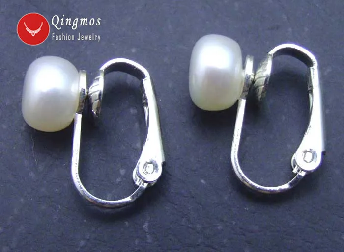 Женские серьги клипсы с жемчугом 7 8 мм из серебра 339 пробы|earrings tongue|earrings wingearrings nose |