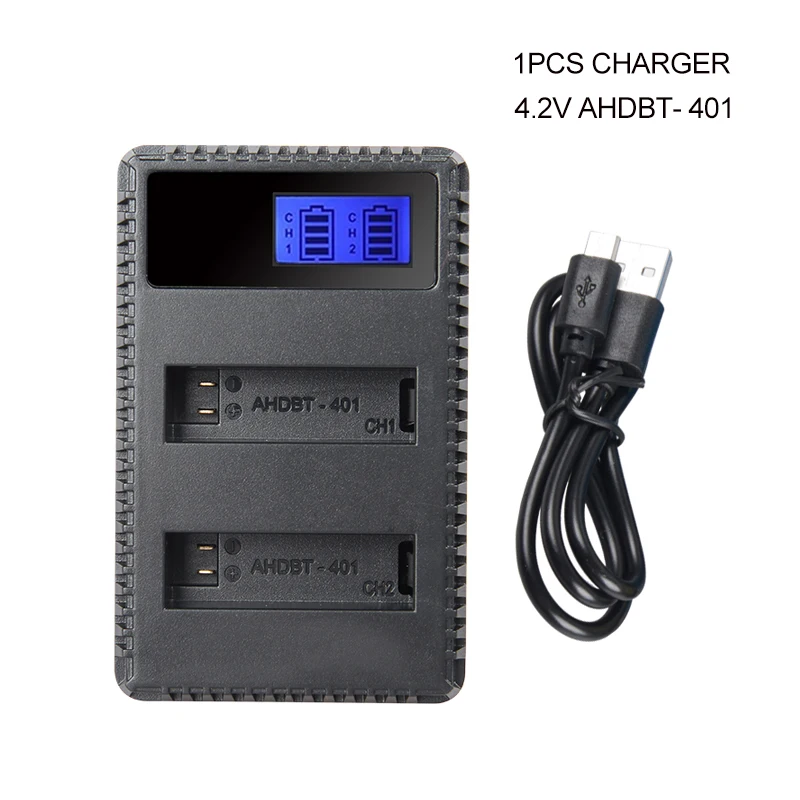 1pcs Charger AHDBT 401 батареи/AHDBT-401 зарядное устройство для Gopro HERO 4 HERO4 аксессуары для спортивной камеры Gopro Hero4 - Цвет: 1pcs Charger