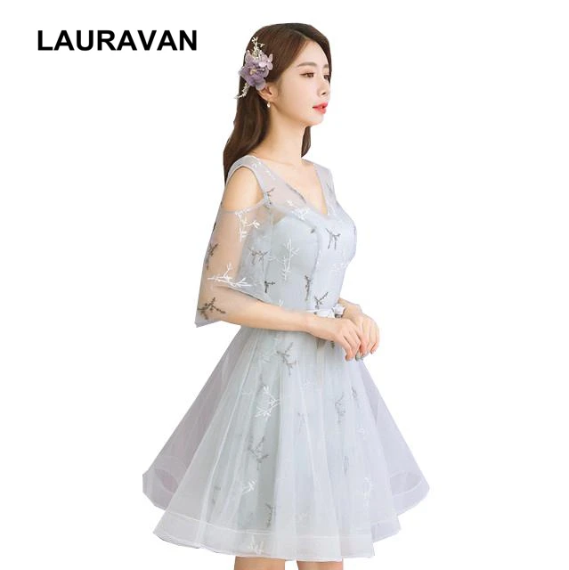 robe de soiree teen knee length grade 8 girls dress party dresses high school grey homecoming tulle ball gown for teenagers | Свадьбы и