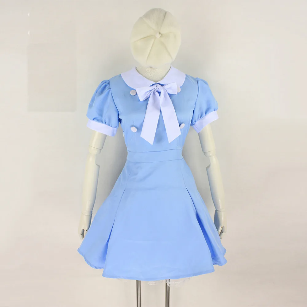 Японское аниме K ON! Костюм для косплея Hirasawa Yui одежда синее платье и шляпа|cosplay