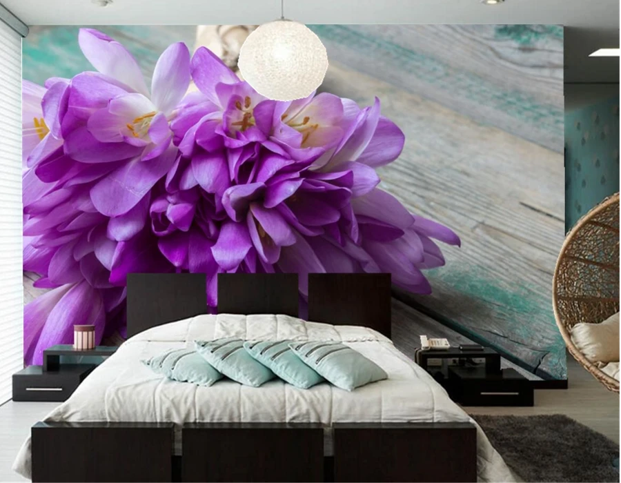 Обои Papel de parede букеты Crocuses фиолетовые цветы обои для ресторана гостиной дивана