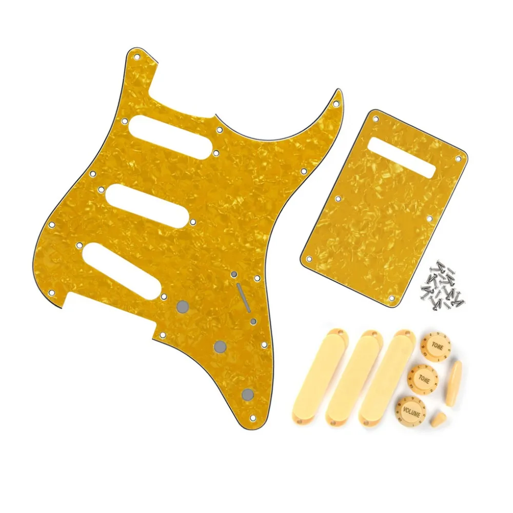 Набор из 11 отверстий SSS электрогитара Strat Pickguard задняя пластина крышки пикапа 2T1V