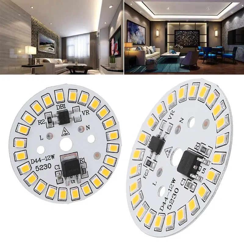 DIY светодиодный светильник SMD 15 Вт, 12 Вт, 9 Вт, 7 Вт, светильник с чипом переменного тока, 220 В, вход Smart IC, светодиодный светильник для лампы, холодный белый, теплый белый
