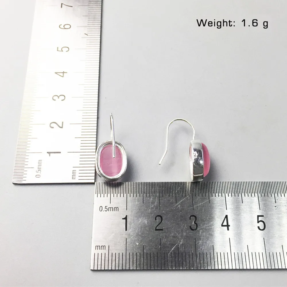 Серьги-капли из серебра 925 пробы с овальным кварцем модные серьги-гвоздики в