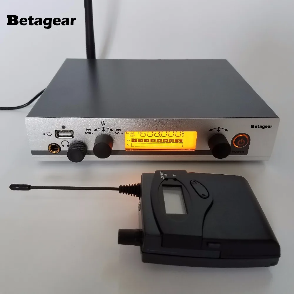 Betagear IEM300G3 система мониторинга с 2 приемниками церковная Беспроводная UHF in ear monitor