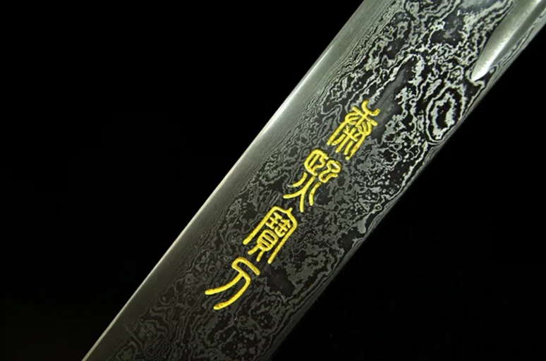 Дамасское складное стальное лезвие высококачественный Китайский Меч KANG XI BAO DAO