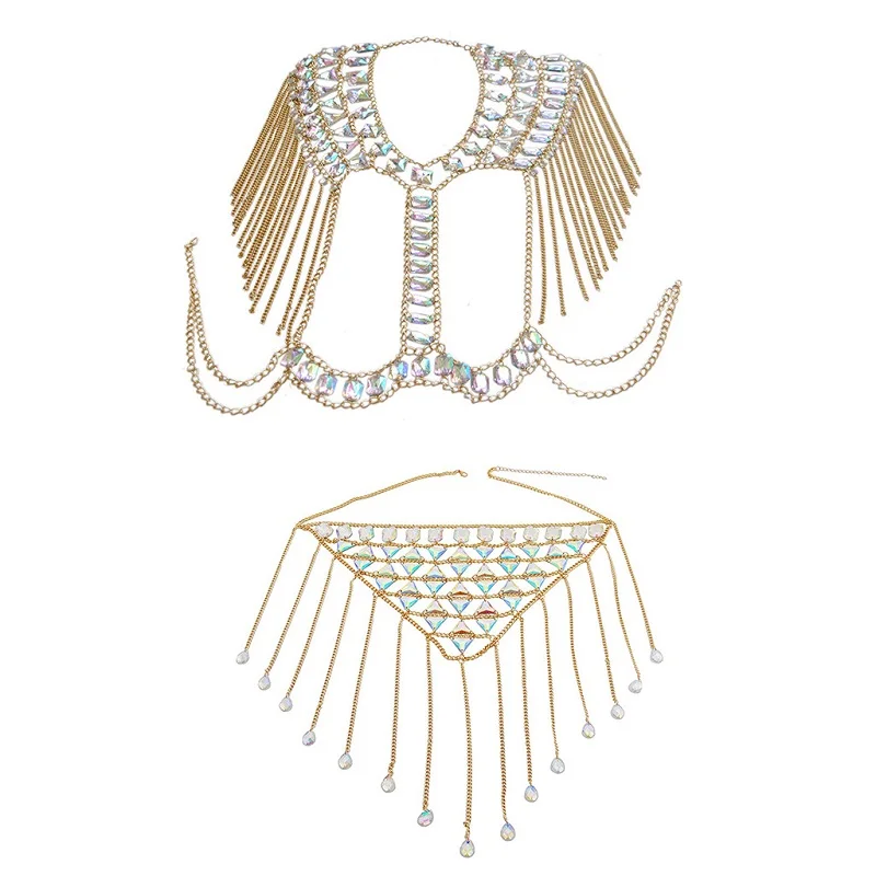 Classic Tassels Style Ladies Sequin Acrylic Shoulder Chain Necklace Promotion Fashion Sexy Beach Belly Body Jewelry | Украшения и