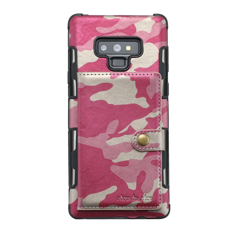 Камуфляжный чехол для samsung Galaxy S8, S9, S10, S10E Plus, Note 8, 9, Note9, кожаный бумажник, чехол для телефона